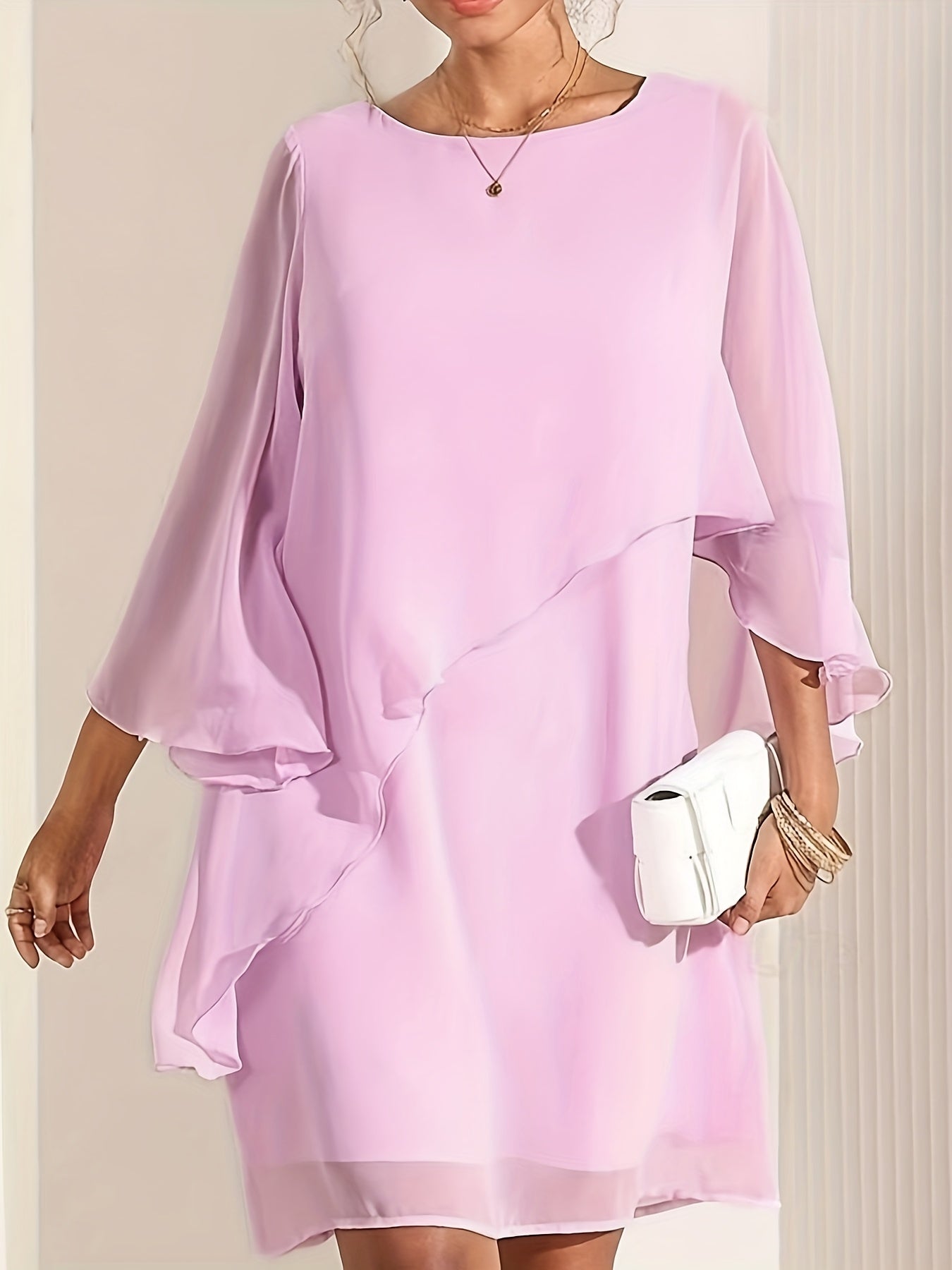 Lucienne | Chiffon Double-Layer Evening Dress