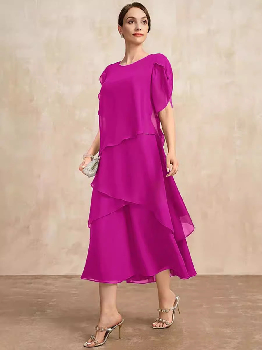 Anouk | Layered Chiffon Midi Dress