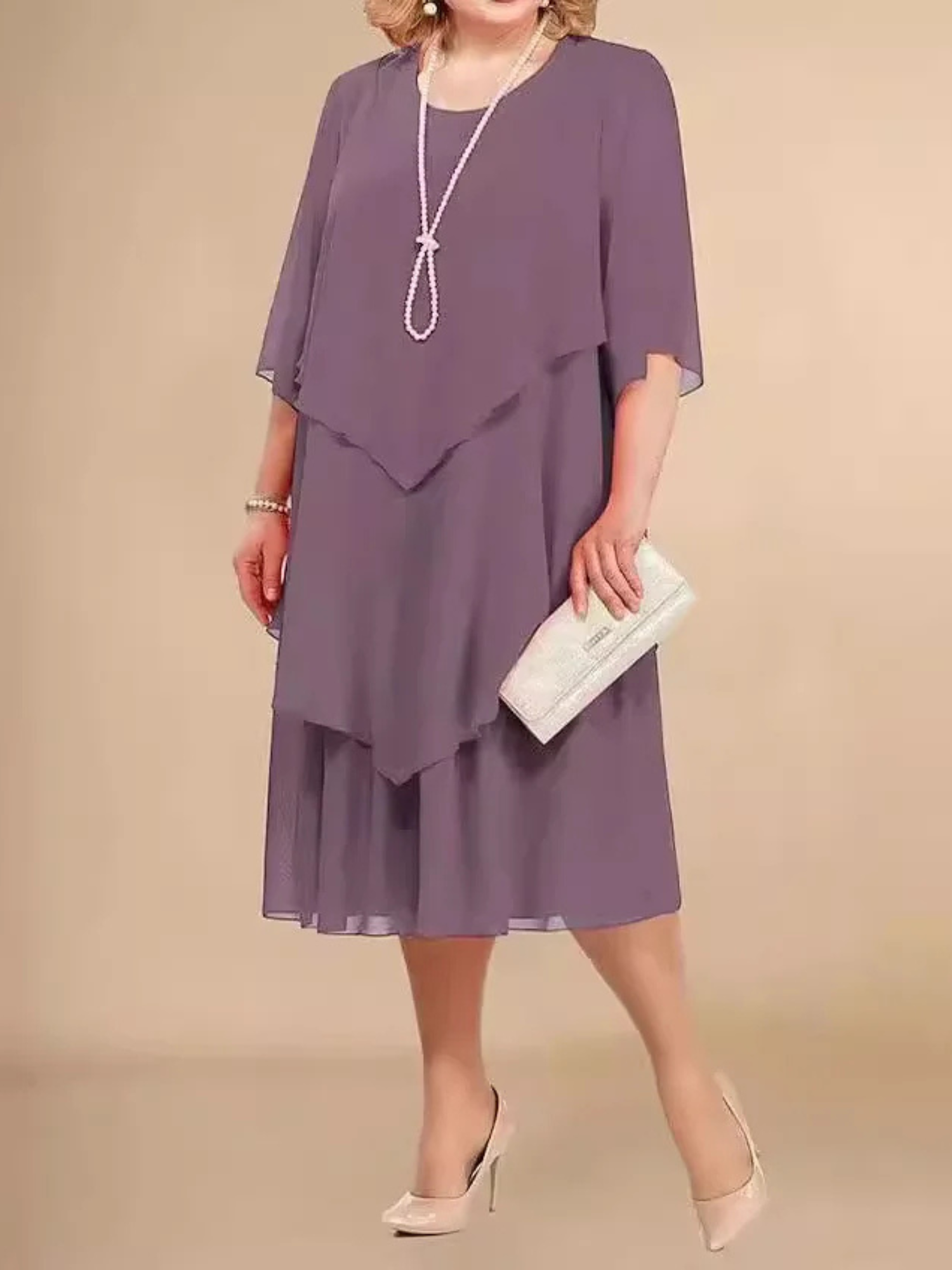 Seraphine | Chiffon Layered Midi Dress