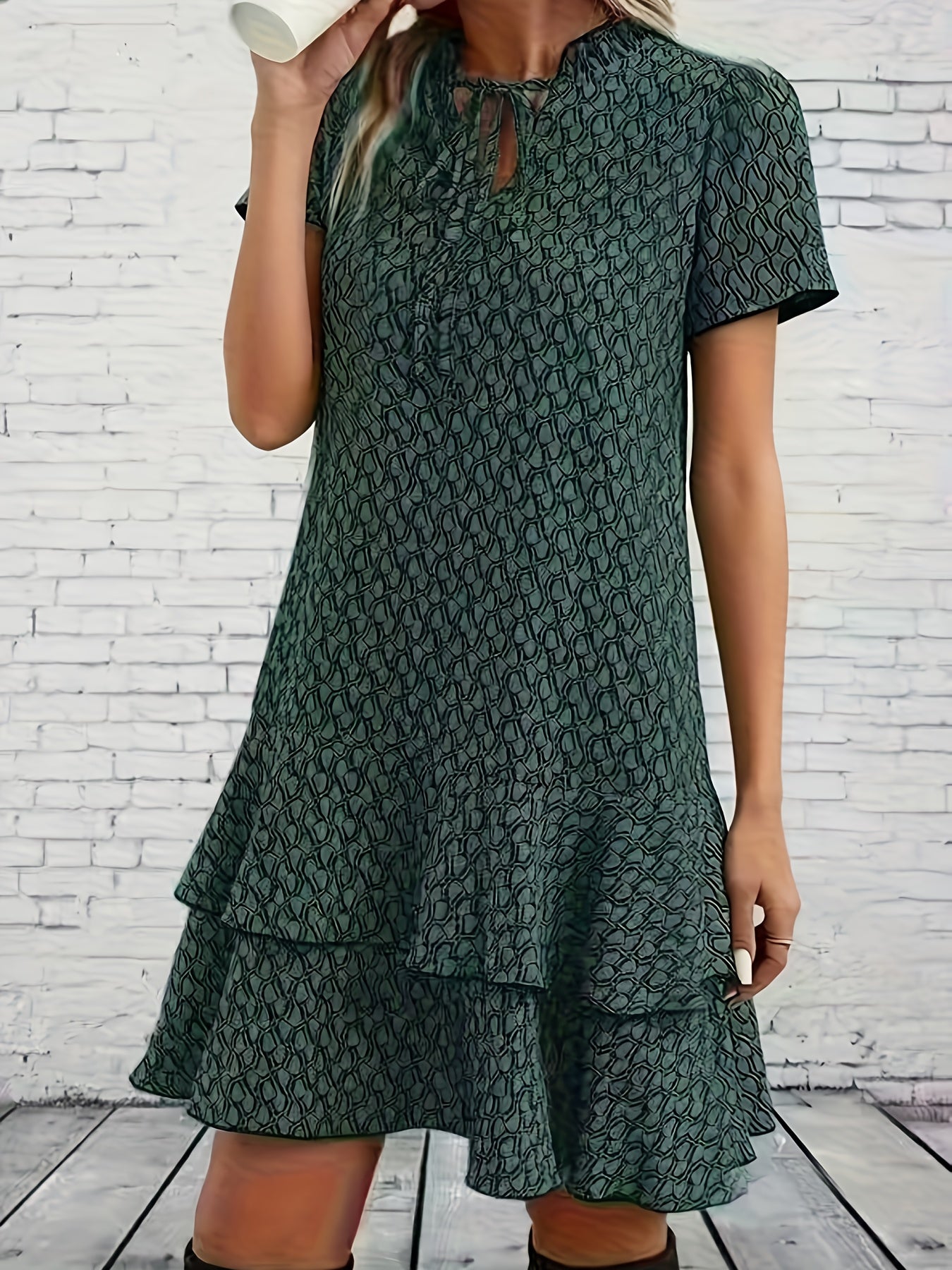 Virelle | Stretch Jersey Short-Sleeve Maxi Dress