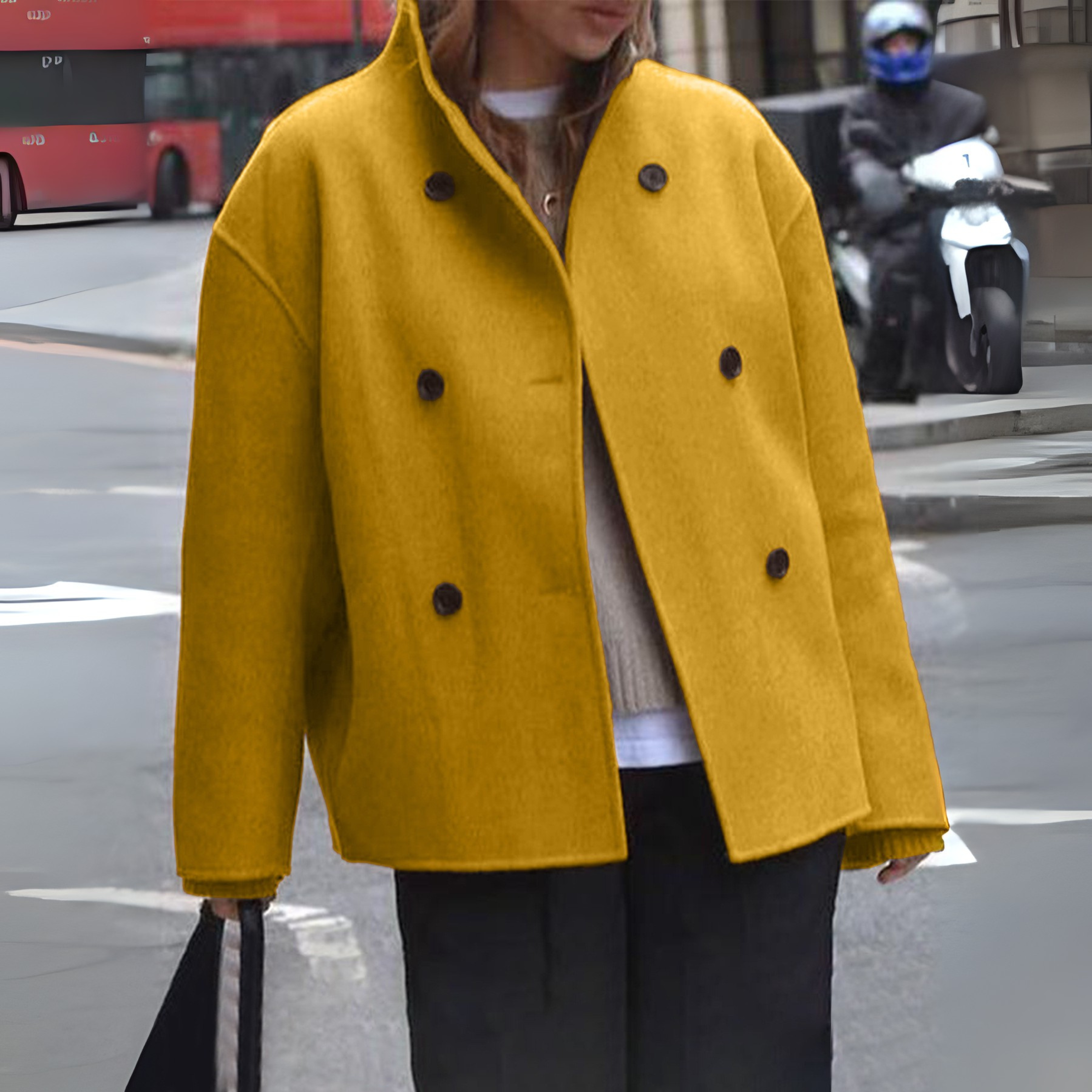 BINI™ - Cozy Long Sleeve Stand Collar Coat