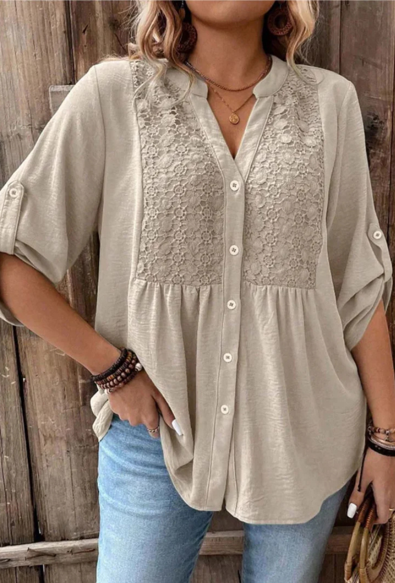 Adara – Elegant Blouse with V-Neck