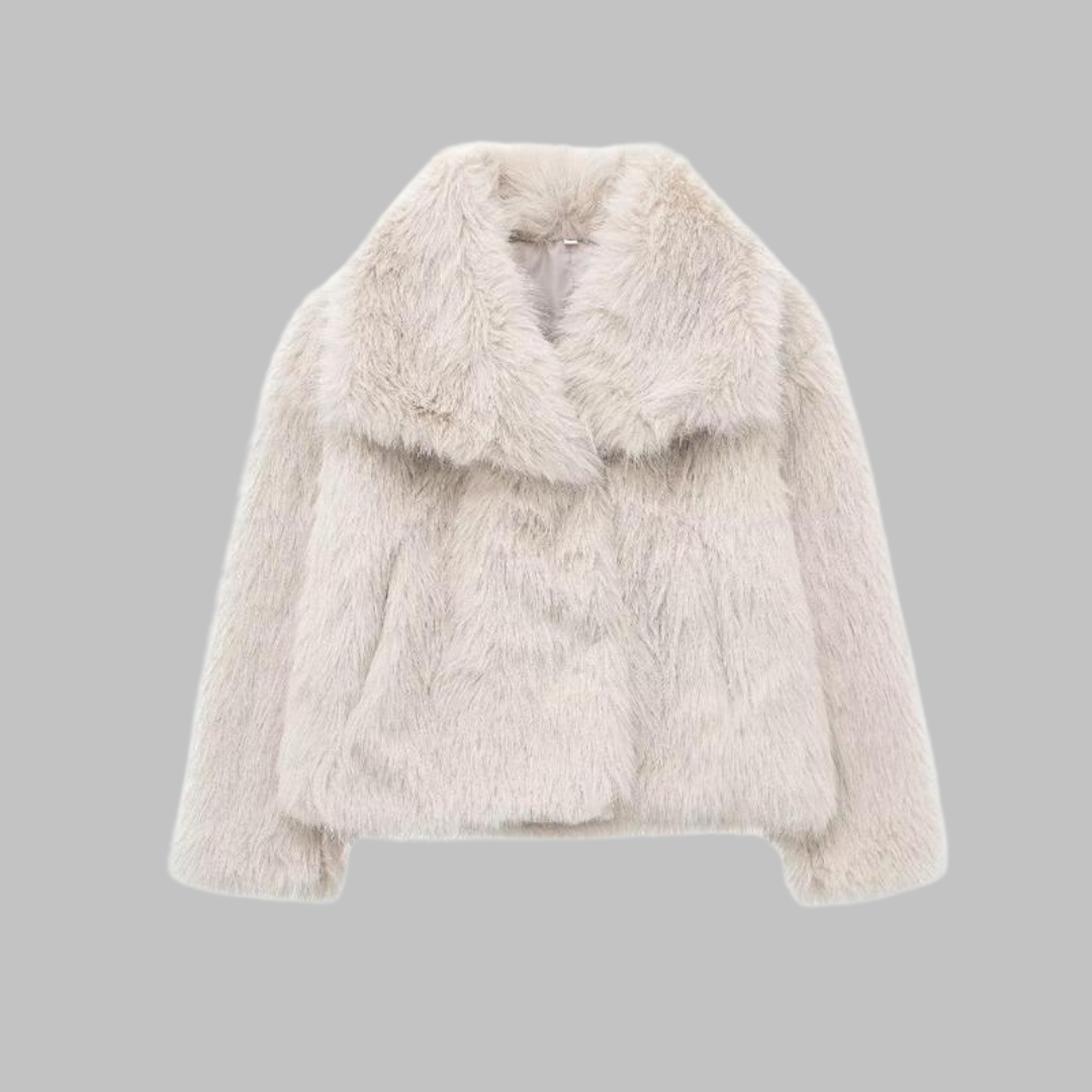 TATSULOK™ - Classy Long Sleeve Collared Fuzzy Coat