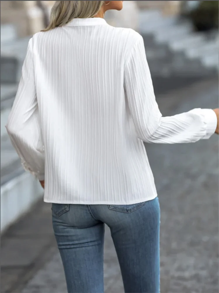 Evelyn™ | Elegant Lace V-Neck Blouse