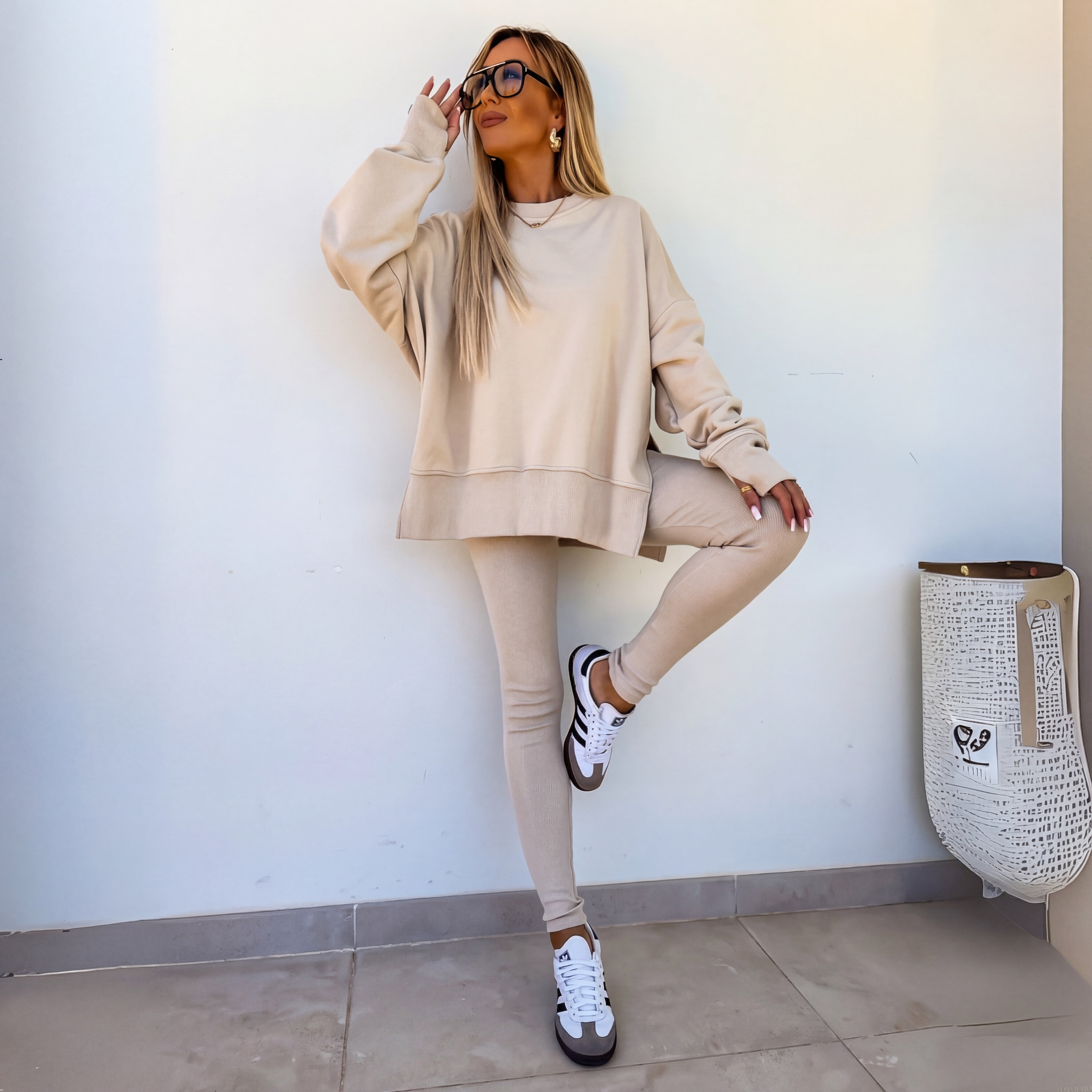 YACHI™ - Casual Long Sleeve Sweatshirt and Pants Set